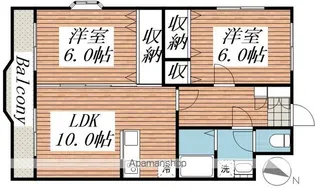 スプリームつつい【1階】の間取り