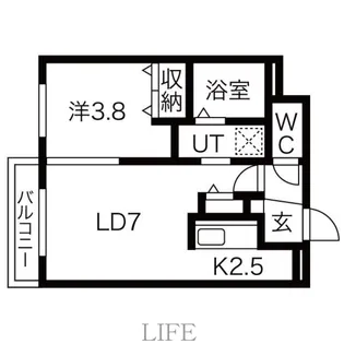 Tela bianca月寒中央【3階】の間取り