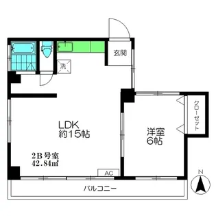 仲池パレス【2階】の間取り