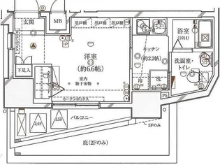 ガリシアレジデンス広尾【5階】の間取り