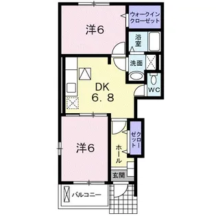 ラージ K【1階】の間取り