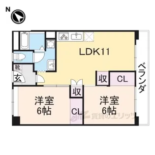 ベルヴィタウン京都伏見【3階】の間取り
