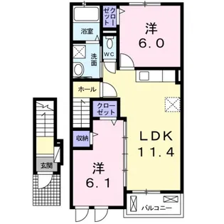 プランドール【2階】の間取り