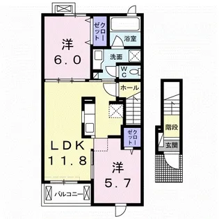 クオーレ優 II【2階】の間取り