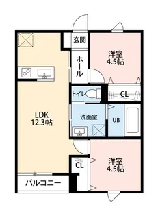 Seven Stars 野間口II【2階】の間取り