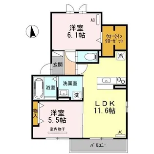 セジュール 三ツ池(ミツイケ)【2階】の間取り
