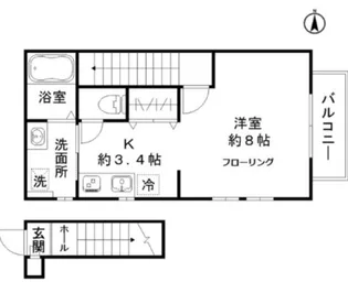 ベルコート朝霞【2階】の間取り