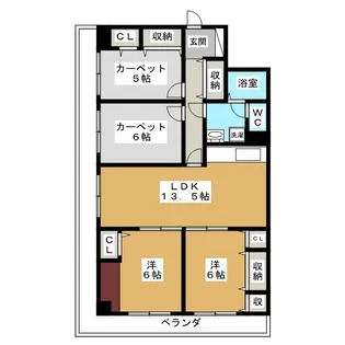 ライオンズマンション調布C棟【9階】の間取り