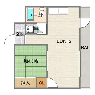 フロントフィールド長居東【7階】の間取り