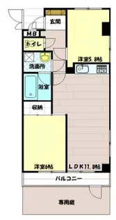 ライオンズマンション西武立川【1階】の間取り