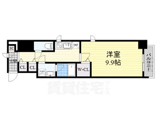セイル淀屋橋(旧プレサンスNEO淀屋橋)【6階】の間取り
