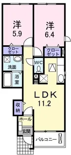 トレ テゾーロ【1階】の間取り