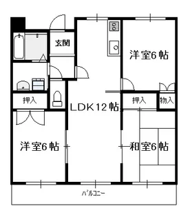 サングリッタ一ッ葉(3LDK)【4階】の間取り