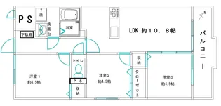 エイトハイツ【4階】の間取り