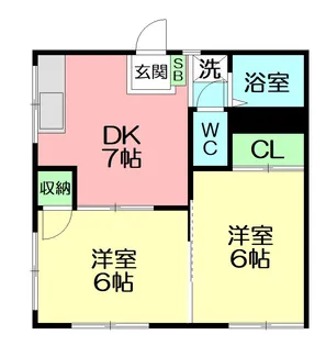 常楽ハイツ2【2階】の間取り