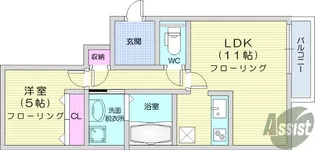 クレアーレ旭ヶ丘【1階】の間取り