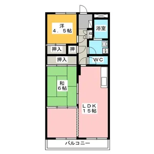 徒士町アパルトメント【1階】の間取り