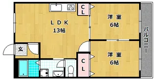 レオハイム東山【5階】の間取り