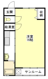 ワンルーム幸【1階】の間取り