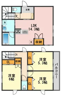 東京都江戸川区本一色3【一戸建】の間取り