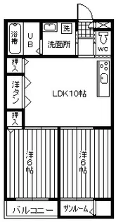 2LDKの間取り画像
