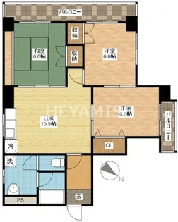 プラス・ドゥ・カネガエ【6階】の間取り