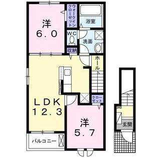 ライラック古並【2階】の間取り