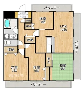 フクロク・ハイ・マンション3号館【11階】の間取り