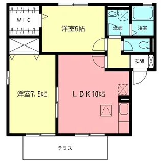 メゾンソレーユB【1階】の間取り
