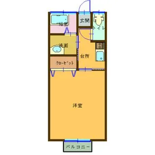 ハイツ2001【1階】の間取り