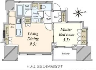 クラッシィスイート・ジオ東麻布【13階】の間取り