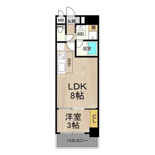 フロンティアタワー九条I【9階】の間取り
