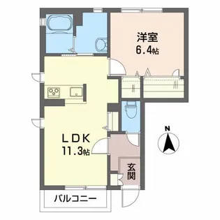 シャーメゾンカスケードIII【1階】の間取り