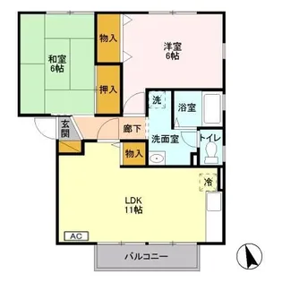 ネオ・アヴァンセ五代 伍番館【2階】の間取り