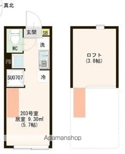 東京都中野区若宮2【アパート】の間取り