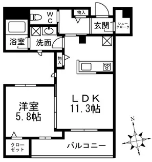 サザンテラス御六字園【3階】の間取り