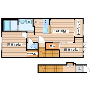 サウスコートA棟【2階】の間取り