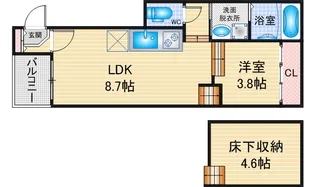 ハピネス呼続【1階】の間取り