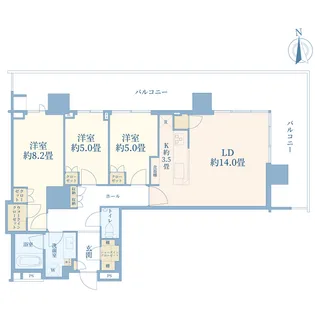 HARUMI FLAG PARK VILLAGE T棟【26階】の間取り