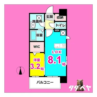 デュオフラッツ栄【14階】の間取り