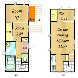 神奈川県川崎市中原区上丸子天神町【一戸建】の間取り