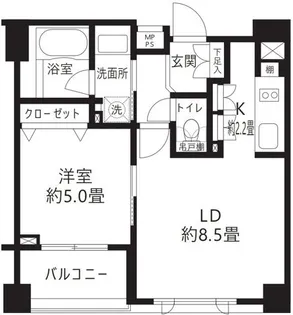 東京都渋谷区富ヶ谷1【マンション】の間取り