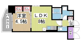エステムコート三宮駅前IIアデシオン【10階】の間取り
