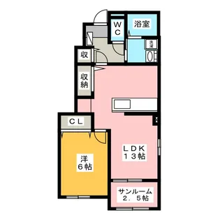 ピアチェーレB【1階】の間取り