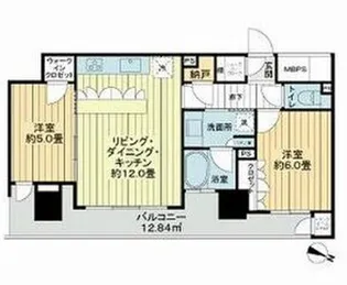 ライオンズタワー勾当台通【15階】の間取り