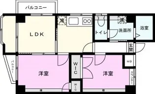 ウィンブルーム南与野【2階】の間取り