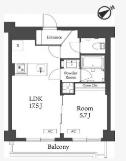 Belleviage Akebonobashi【5階】の間取り