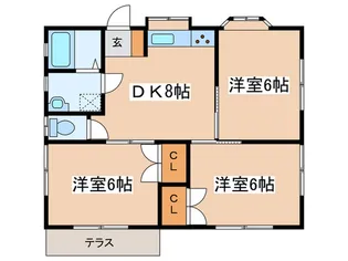 シャト-アリエス【1階】の間取り
