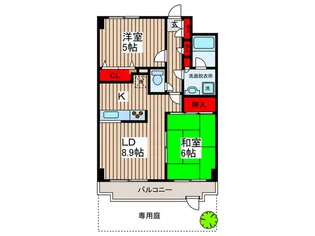 ピュアシティすみだ堤通【1階】の間取り