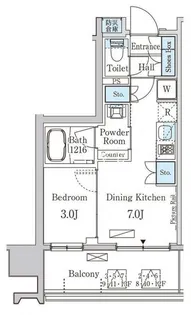 プライマル中央MINATO【3階】の間取り